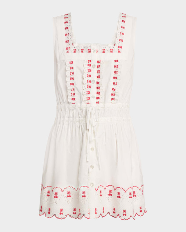 Amaya Embroidered Cherry Mini Dress